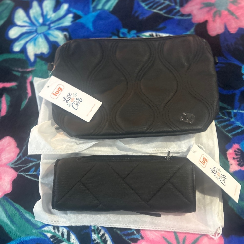 NWT Lug Volley Matte Luxe VL Pouch and Choo Choo XL Pill Organizer Matte Luxe